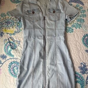 SHEIN Light Blue Denim Mini Dress